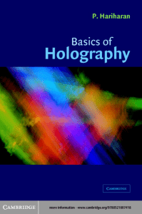 0391 P Hariharan - Basics of Holography - 2002