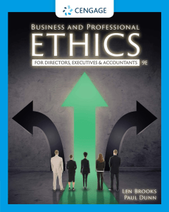 Business and Professional Ethics for Directors, Executives and Accountants (9th edition), Leonard J. Brooks and Paul Dunn. South-Western CENGAGE Learning Poff, Pearson Education