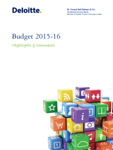 Budget 2015-2016 by Deloitte 