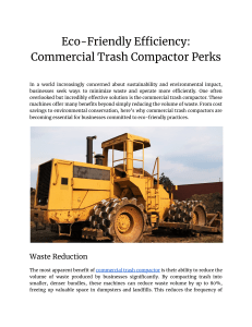 Eco-Friendly Efficiency  Commercial Trash Compactor Perks