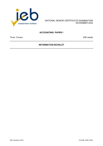 Accounting P1 Information Book 2022