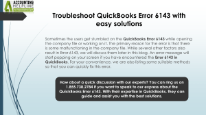 Simple and quick fixing methods for QuickBooks 2018 Error 6143