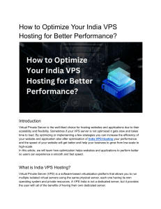 How to Optimize Your India VPS Hosting for Better Performance