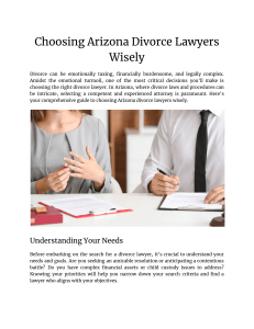 Choosing Arizona Divorce Lawyers Wisely
