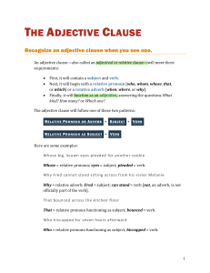 Adjective Clause 1