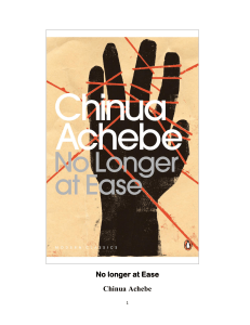 No Longer at Ease Excerpt: Chinua Achebe