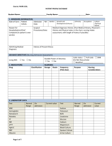 N101L Patient Profile Database Form