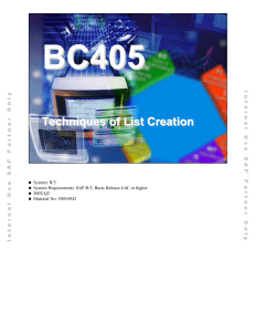 BC 405 - Techniques of List Creation