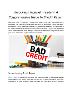 Unlocking Financial Freedom  A Comprehensive Guide to Credit Repair
