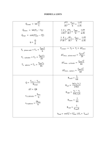 FORMULA LISTS