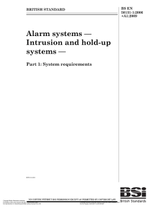 BS EN 50131 1 2006 Alarm Systems