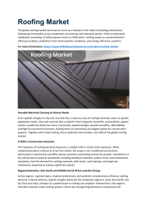 Roofing Market with Insights on the Key Factors and Trends Impacting the Growth 2031