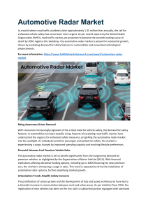 Automotive Radar Market | Top Trends and Key Players Analysis Report 2031