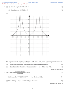 Trigonometric functions paper 1 and 2 (2019 - 2023)