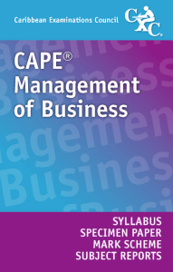 CAPE Management of Business Syllabus & Exam Resources