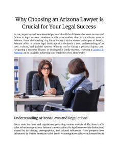 Why Choosing an Arizona Lawyer is Crucial for Your Legal Success