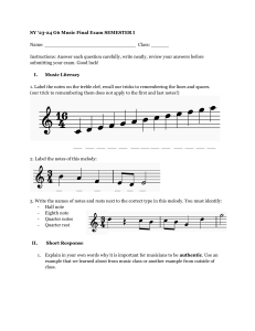 Fundamentals of Music Worksheet