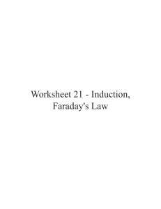 Worksheet 21 - Induction, Faraday's Law