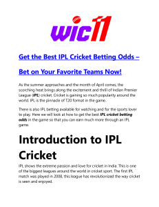 Get the Best IPL Cricket Betting Odds – Bet on Your Favorite Teams Now!
