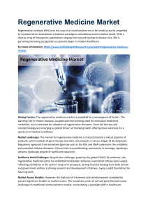 Regenerative Medicine Market Size, Status, Top Emerging Trends, Growth and Business Opportunities 2031