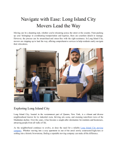 Navigate with Ease  Long Island City Movers Lead the Way