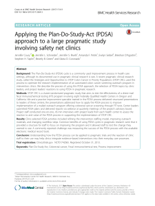 Applying the PDSA Approach to Large Pragmatic Study Involving Safety Net Clinics