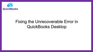 Unrecoverable Error in QuickBooks Desktop: How to Fix It Fast