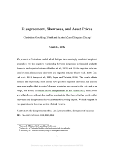 Disagreement, Skewness, and Asset Prices