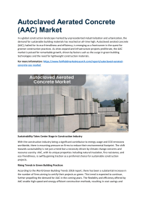 Autoclaved Aerated Concrete (AAC) Market with Insights on the Key Factors and Trends Impacting the Growth 2031