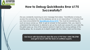 How to eliminate Error Message Code 6175 in QuickBooks