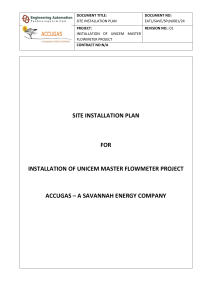 SITE INSTALLATION PLAN - INSTALLATION OF UNICEM MASTER FLOWMETER PROJECT - FINAL (1)