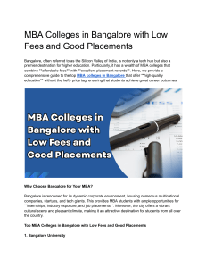  MBA Colleges in Bangalore with Low Fees and Good Placements