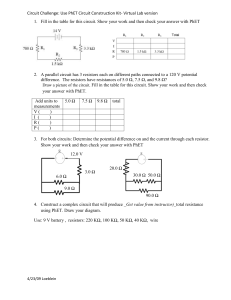 Circuit Challenge worksheet