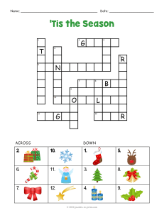 Easy Christmas Crossword Puzzle