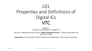L01-Properties and Definitions of Digital ICs Part1