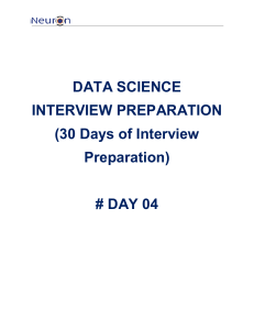 Data Science Interview Preparation(#DAY 04)