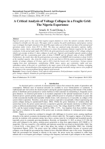 A critical analysis of voltage collapse in a fragile grid - The Nigeria Experience