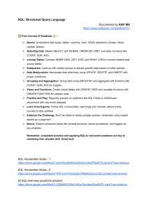 SQL Roadmap: Learn Structured Query Language