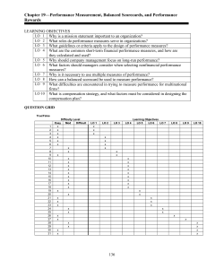 Performance Measurement & Balanced Scorecards