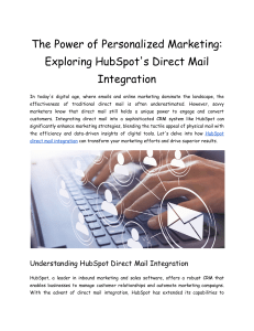 The Power of Personalized Marketing  Exploring HubSpot's Direct Mail Integration