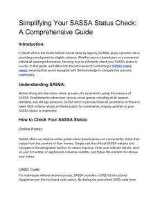 Simplifying Your SASSA Status Check  A Comprehensive Guide