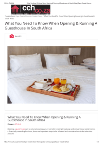 What You Need To Know When Opening & Running A Guesthouse In South Africa   Cape Coastal Homes