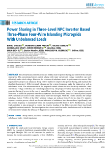 Power Sharing in Three-Level NPC Inverter Based Three-Phase Four-Wire Islanding Microgrids With Unbalanced Loads