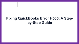 A Quick Guide To Fix QuickBooks Error Code H505