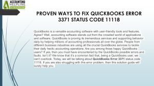 How to tackle QuickBooks Error 3371 Status Code 11118