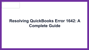 Step-by-Step Fix for QuickBooks Error Code 1642