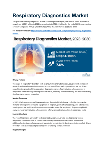 Respiratory Diagnostics Market Size, Status, Top Emerging Trends, Growth and Business Opportunities 2030