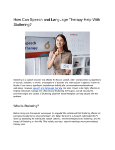 How Can Speech and Language Therapy Help With Stuttering?