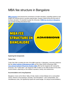 MBA fee structure in Bangalore