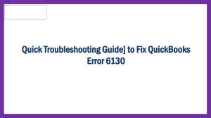 Expert Tips To Fix QuickBooks Error Code 6130